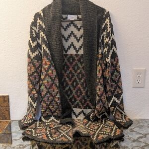 Multicolor Chevron Pattern Women Sweater Size Medium